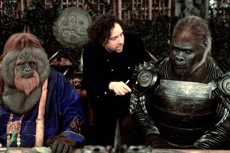 Glenn Shadix, Tim Burton, Michael Clarke Duncan - Planet of the Apes - Van de set