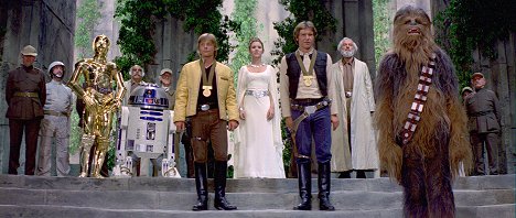 Mark Hamill, Carrie Fisher, Harrison Ford, Alex Mccrindle, Peter Mayhew - Hviezdne vojny IV - Nová nádej - Z filmu