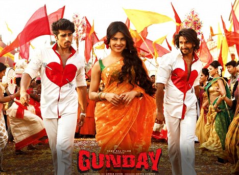 Arjun Kapoor, Priyanka Chopra Jonas, Ranveer Singh - Gunday - Lobbykarten