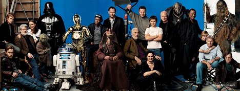 Hayden Christensen, Ewan McGregor, George Lucas, Natalie Portman, Samuel L. Jackson, Jimmy Smits, Christopher Lee, Liam Neeson, Ian McDiarmid, Carrie Fisher, Harrison Ford, Mark Hamill - Star Wars: Episódio III - A Vingança dos Sith - De filmagens