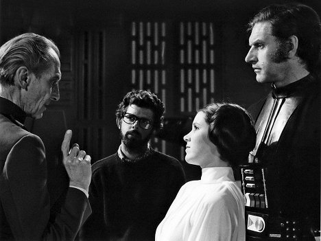 Peter Cushing, George Lucas, Carrie Fisher, David Prowse - Star Wars - Episode IV: Eine neue Hoffnung - Dreharbeiten