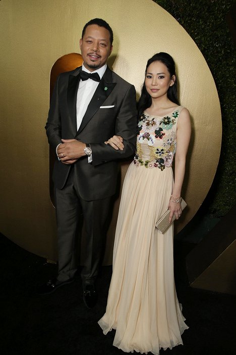 Terrence Howard, Mira Pak Howard - The 73rd Golden Globe Awards - Photos