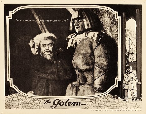 Ernst Deutsch, Albert Steinrück, Paul Wegener - Golem - Lobby karty