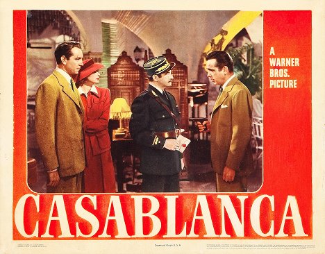 Paul Henreid, Ingrid Bergman, Claude Rains, Humphrey Bogart - Casablanca - Lobbykaarten