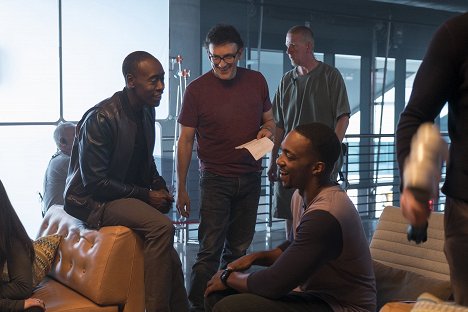 Don Cheadle, Anthony Russo, Anthony Mackie - Capitán América: Civil War - Del rodaje