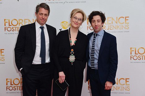 Hugh Grant, Meryl Streep, Simon Helberg - Florence Foster Jenkins - Eventos