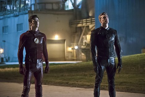 Grant Gustin, Teddy Sears - The Flash - The Race of His Life - Photos