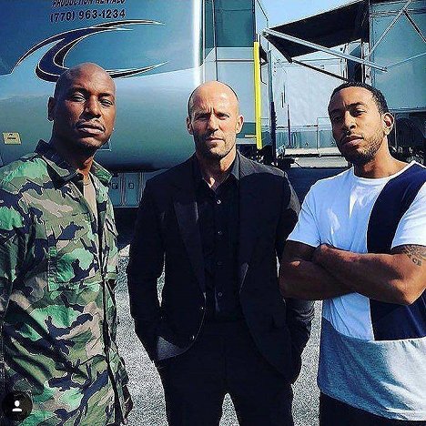 Tyrese Gibson, Jason Statham, Ludacris - Velocidade Furiosa 8 - De filmagens