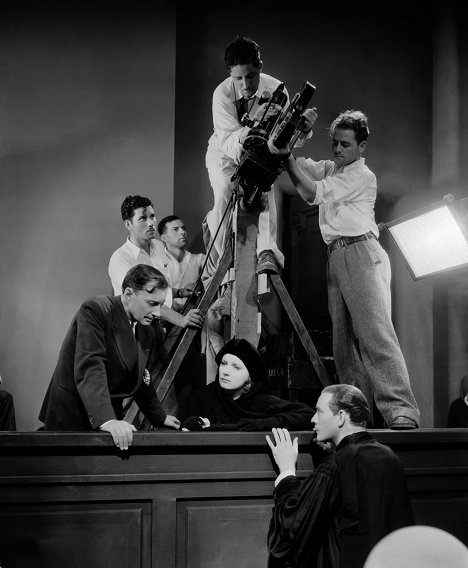 Jacques Feyder, Greta Garbo, Conrad Nagel - A csók - Forgatási fotók