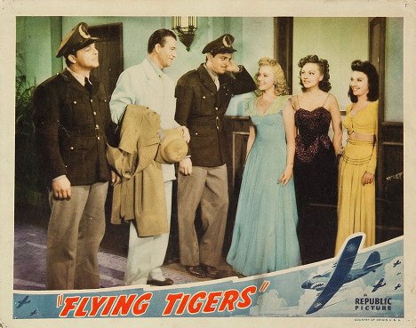 John Wayne, John Carroll - Flying Tigers - Cartes de lobby