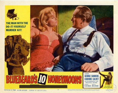 Corinne Calvet, George Sanders - Bluebeard's Ten Honeymoons - Lobby karty