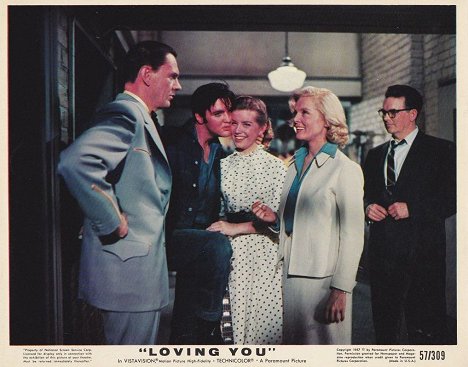 Wendell Corey, Elvis Presley, Dolores Hart, Lizabeth Scott - Loving You - Lobbykaarten