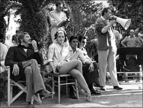 Burt Lancaster, Romy Schneider, Alain Delon, Luchino Visconti - Gepard - Z natáčení
