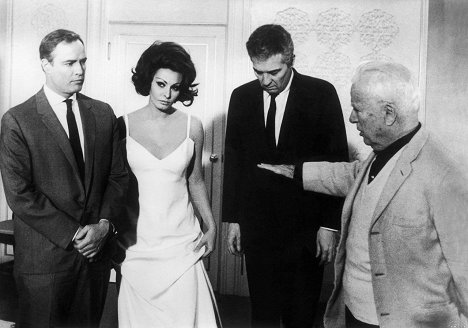 Marlon Brando, Sophia Loren, Charlie Chaplin - Hraběnka z Hongkongu - Z natáčení
