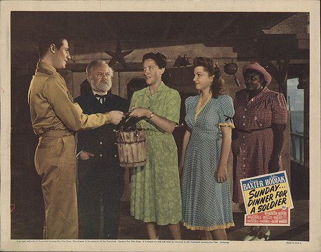 John Hodiak, Charles Winninger, Anne Revere, Anne Baxter, Marietta Canty - Sunday Dinner for a Soldier - Lobbykarten