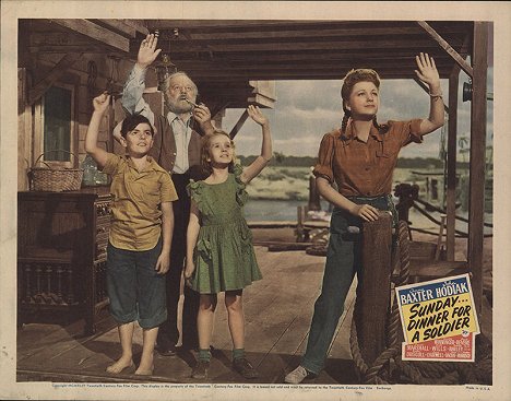 Billy Cummings, Charles Winninger, Connie Marshall, Anne Baxter - Sunday Dinner for a Soldier - Cartes de lobby