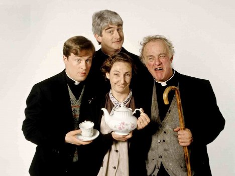 Ardal O'Hanlon, Dermot Morgan, Pauline McLynn, Frank Kelly