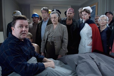 Ricky Gervais, Alan Ruck, Dana Ivey, Betty Gilpin - Ghost Town - Photos