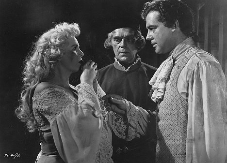 Rita Corday, Boris Karloff, Richard Greene - El castillo del ogro - De la película