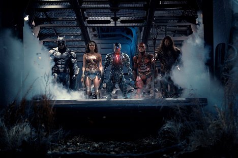 Ben Affleck, Gal Gadot, Ray Fisher, Ezra Miller, Jason Momoa - Justice League - Werbefoto