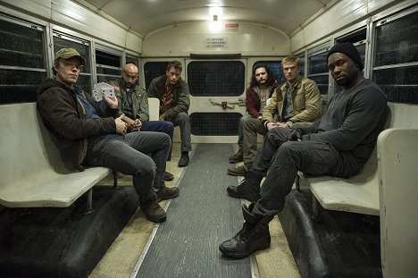 Alfie Allen, Keegan-Michael Key, Thomas Jane, Augusto Aguilera, Boyd Holbrook, Trevante Rhodes - Predator - Del rodaje