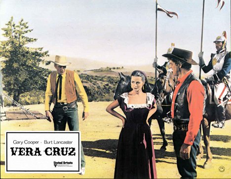 Gary Cooper, Sara Montiel, Burt Lancaster - Vera Cruz - Cartões lobby