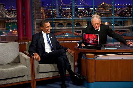 Barack Obama, David Letterman - Late Show with David Letterman - Photos