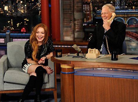 Lindsay Lohan, David Letterman - Late Show with David Letterman - Photos