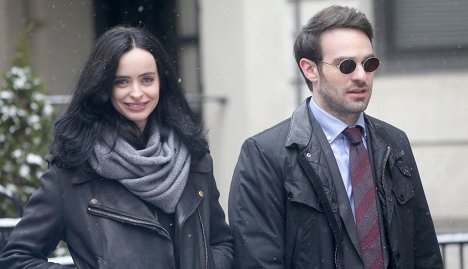 Krysten Ritter, Charlie Cox - The Defenders - Tournage