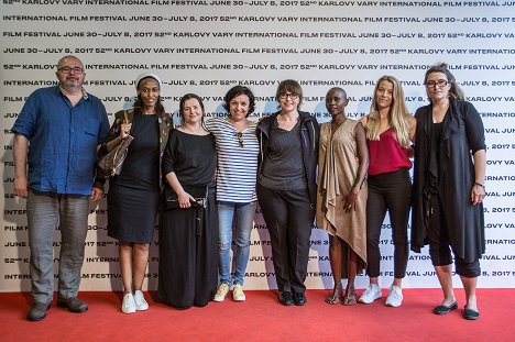 Press conference at the Karlovy Vary International Film Festival on July 4, 2017 - Jowita Budnik, Joanna Kos-Krauze, Eliane Umuhire - Ptaki śpiewają w Kigali - Z imprez
