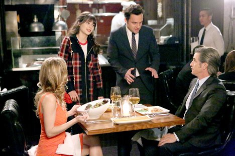 Chelsey Crisp, Zooey Deschanel, Jake Johnson, Dermot Mulroney - New Girl - First Date - Photos