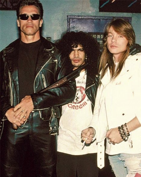Arnold Schwarzenegger, Slash, Axl Rose - Guns N' Roses - You Could Be Mine - Dreharbeiten
