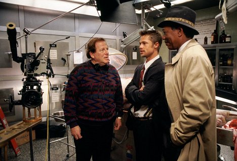 Arnold Kopelson, Morgan Freeman, Brad Pitt - Sieben - Dreharbeiten