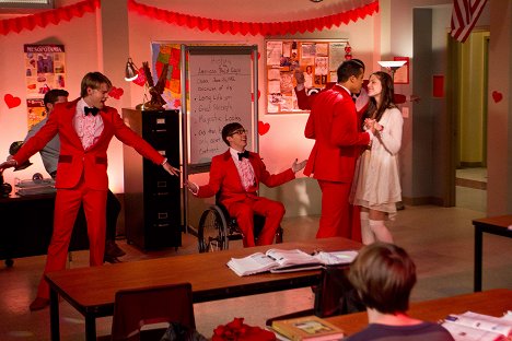 Chord Overstreet, Kevin McHale, Jacob Artist, Melissa Benoist - Glee - Eine lässt das Lieben - Filmfotos