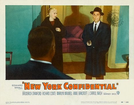 Marilyn Maxwell, Richard Conte - New York Confidential - Lobbykarten