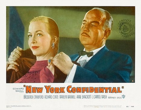 Marilyn Maxwell, Broderick Crawford - New York Confidential - Lobby karty