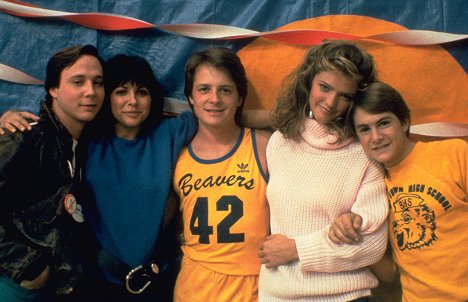 Jerry Levine, Susan Ursitti, Michael J. Fox, Lorie Griffin - Teen Wolf - Werbefoto