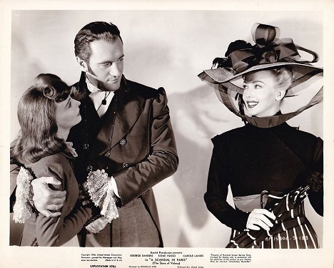 Signe Hasso, George Sanders, Carole Landis - A Scandal in Paris - Lobby Cards