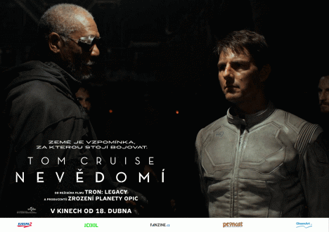 Morgan Freeman, Tom Cruise - Oblivion - Cartes de lobby