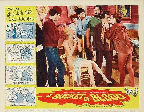 Julian Burton, Dick Miller, Barboura Morris - A Bucket of Blood - Cartões lobby