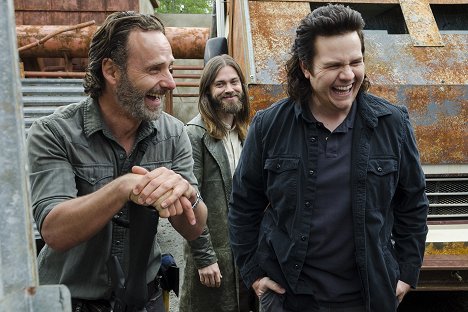 Andrew Lincoln, Tom Payne, Josh McDermitt - The Walking Dead - Erster Kampf - Dreharbeiten