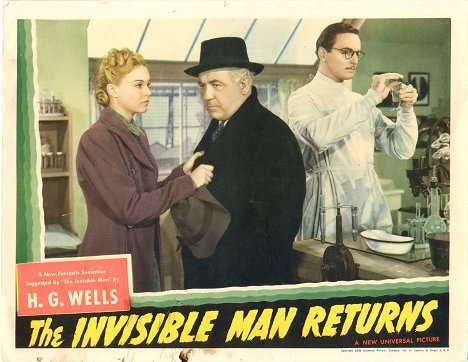 Nan Grey, Cecil Kellaway, John Sutton - The Invisible Man Returns - Lobbykarten