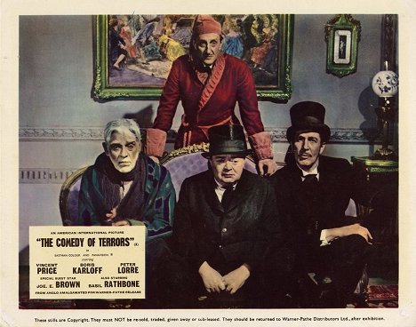 Boris Karloff, Basil Rathbone, Peter Lorre, Vincent Price - The Comedy of Terrors - Lobby Cards