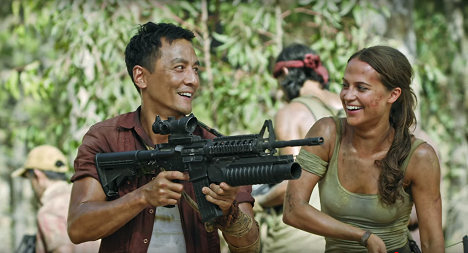 Daniel Wu, Alicia Vikander - Tomb Raider - Z natáčení