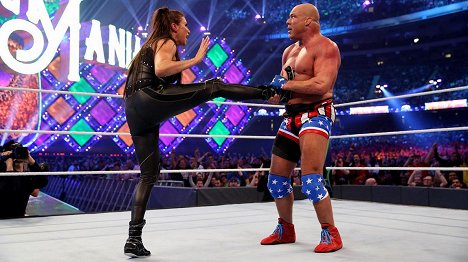 Stephanie McMahon, Kurt Angle - WrestleMania 34 - Photos