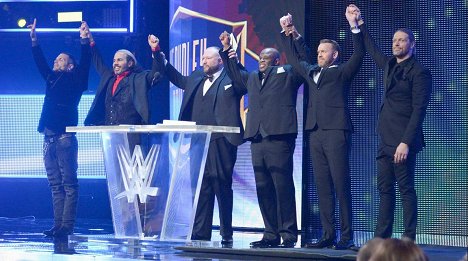 Jeff Hardy, Matt Hardy, Mark LoMonaco, Devon Hughes, Jason Reso, Adam Copeland - WWE Hall of Fame 2018 - Filmfotók