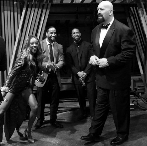 Victoria Crawford, Jonathan Solofa Fatu, Joshua Samuel Fatu, Paul Wight - WWE Hall of Fame 2018 - Making of