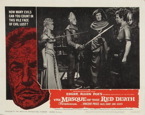 Jane Asher, Vincent Price, David Weston - Le Masque de la mort rouge - Cartes de lobby