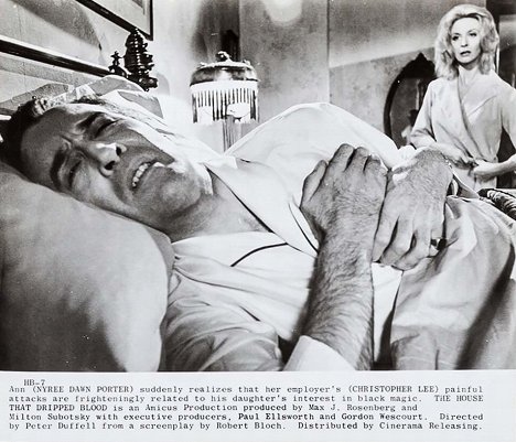 Christopher Lee, Nyree Dawn Porter - The House That Dripped Blood - Lobbykarten