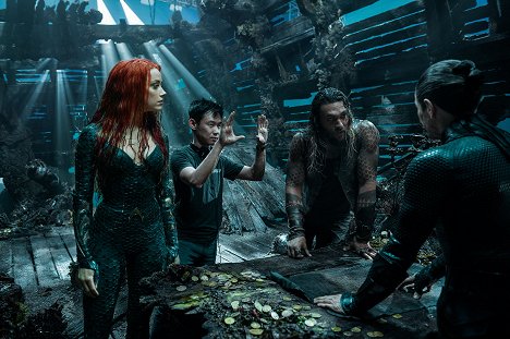 Amber Heard, James Wan, Jason Momoa - Aquaman - Van de set